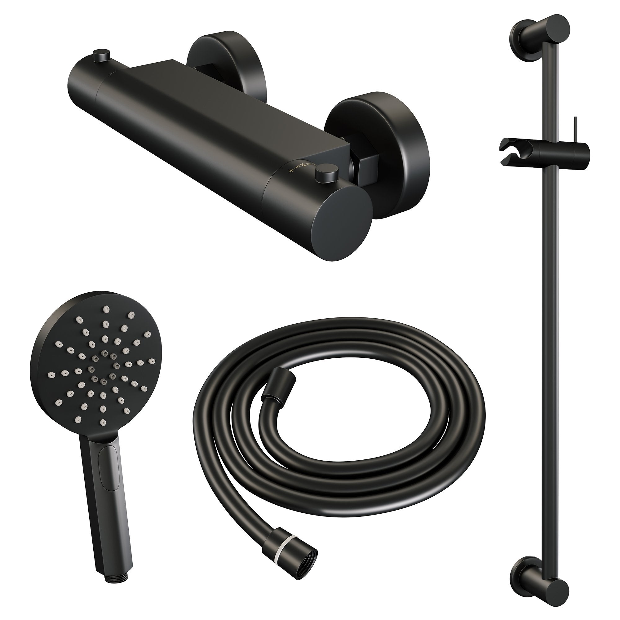 Brauer Edition glijstangset - 3 standen handdouche - Mat Zwart