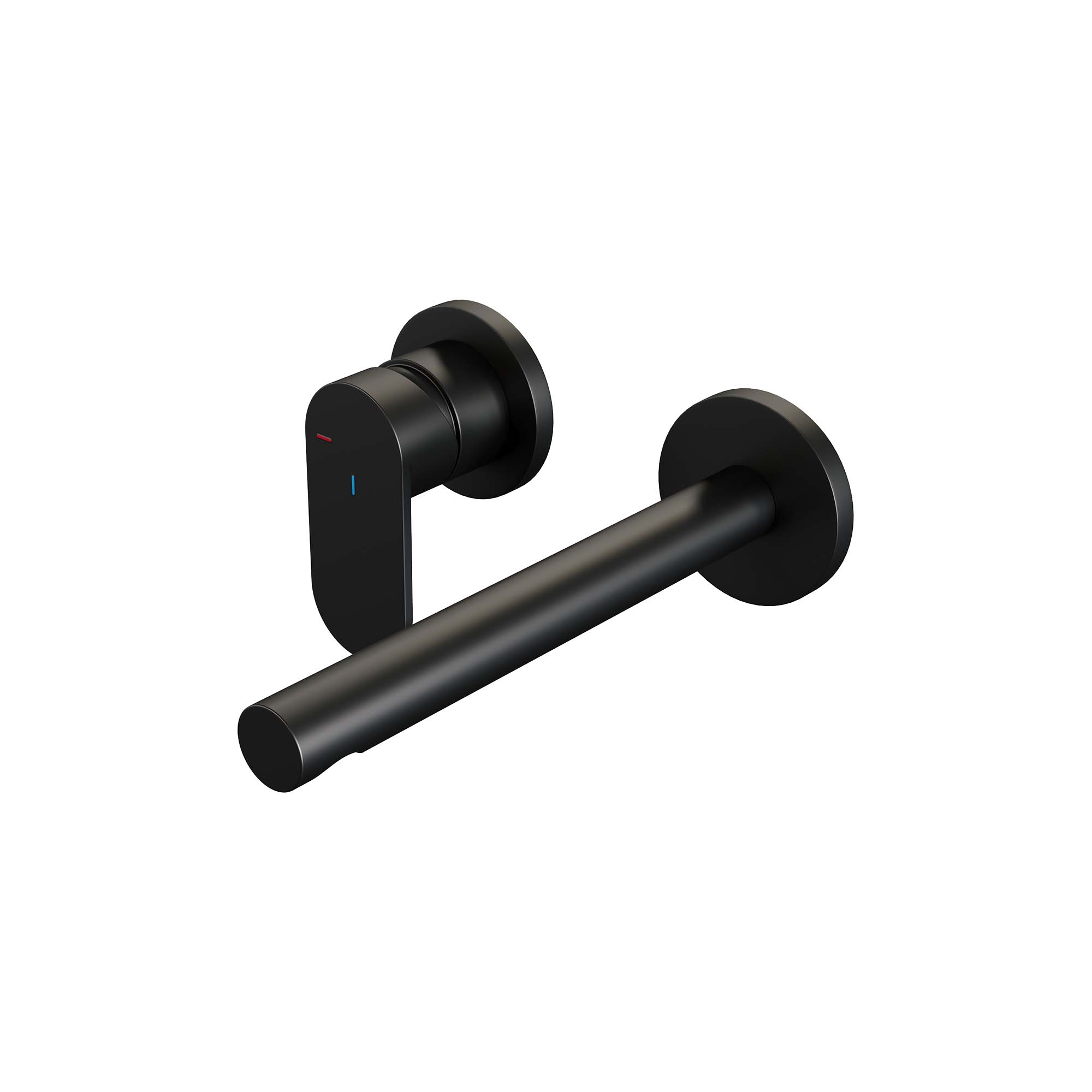 Brauer Edition inbouw wastafelkraan - rechte uitloop - rozetten - hendel 3 links - Mat Zwart