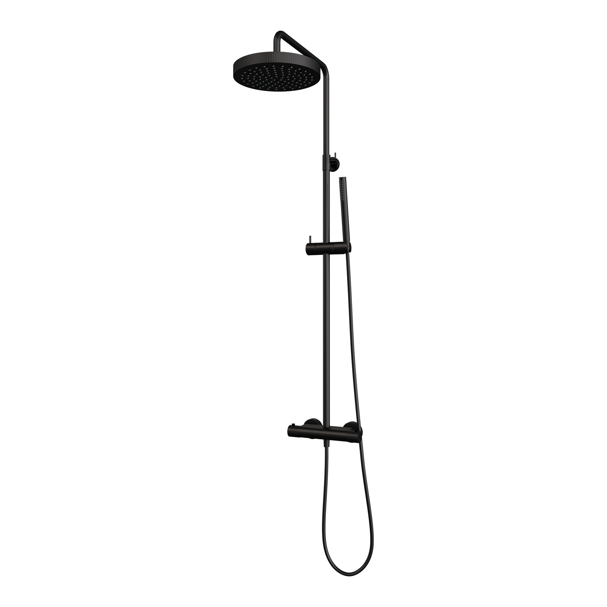 Brauer Stripe opbouw regendoucheset - staafhanddouche - Mat Zwart