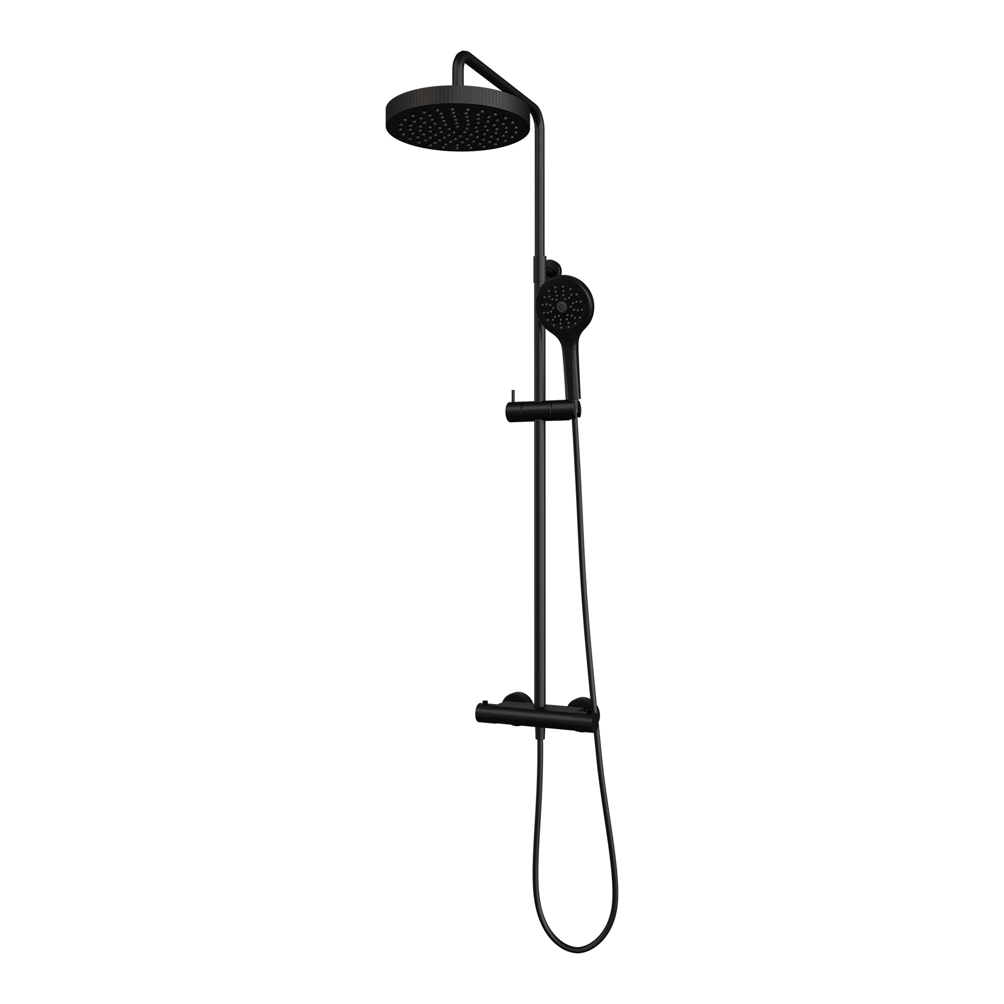 Brauer Stripe opbouw regendoucheset - 3-standen handdouche - Mat Zwart