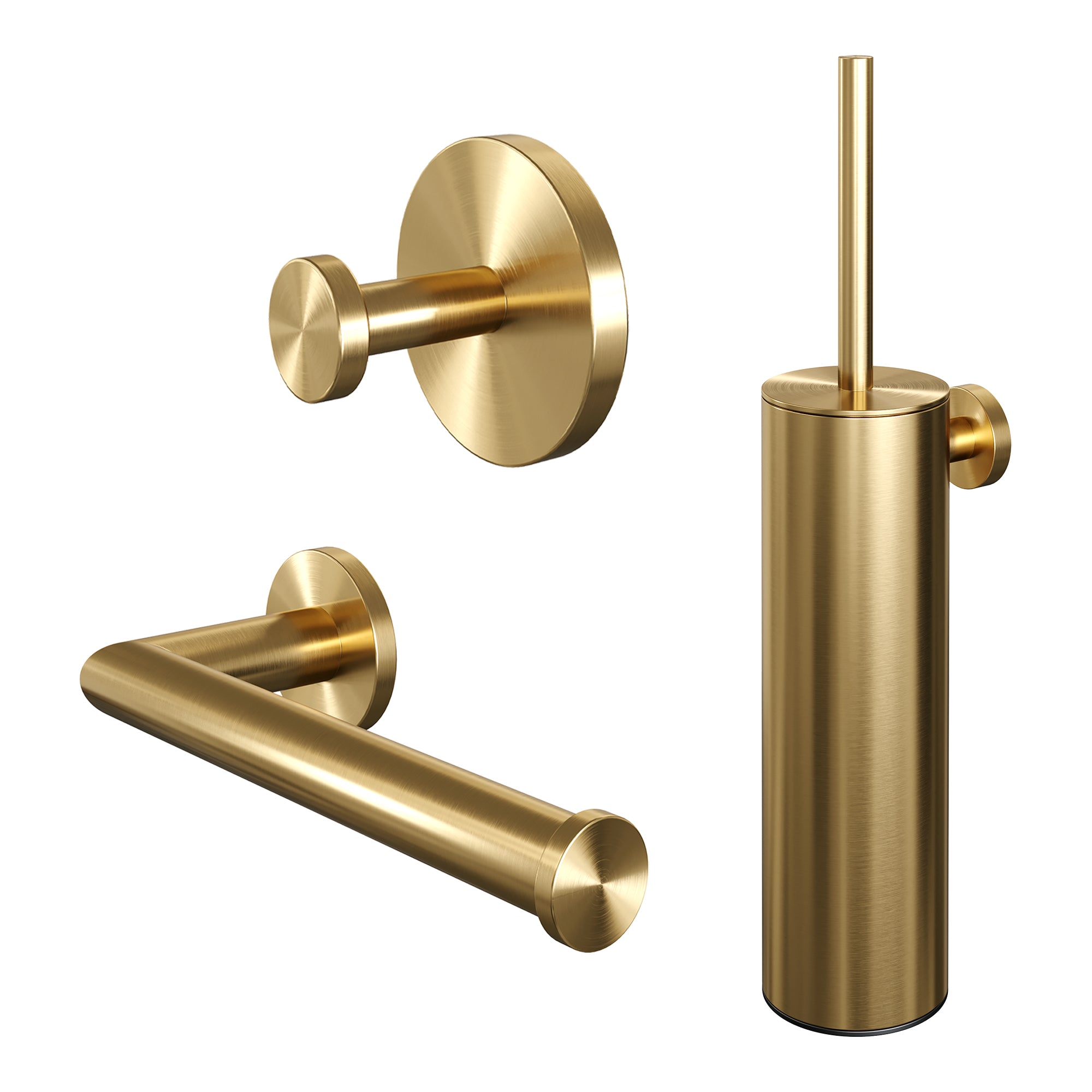 Brauer Gold Edition toilet accessoires set 3-in-1 Geborsteld Goud PVD -  5-GG-323