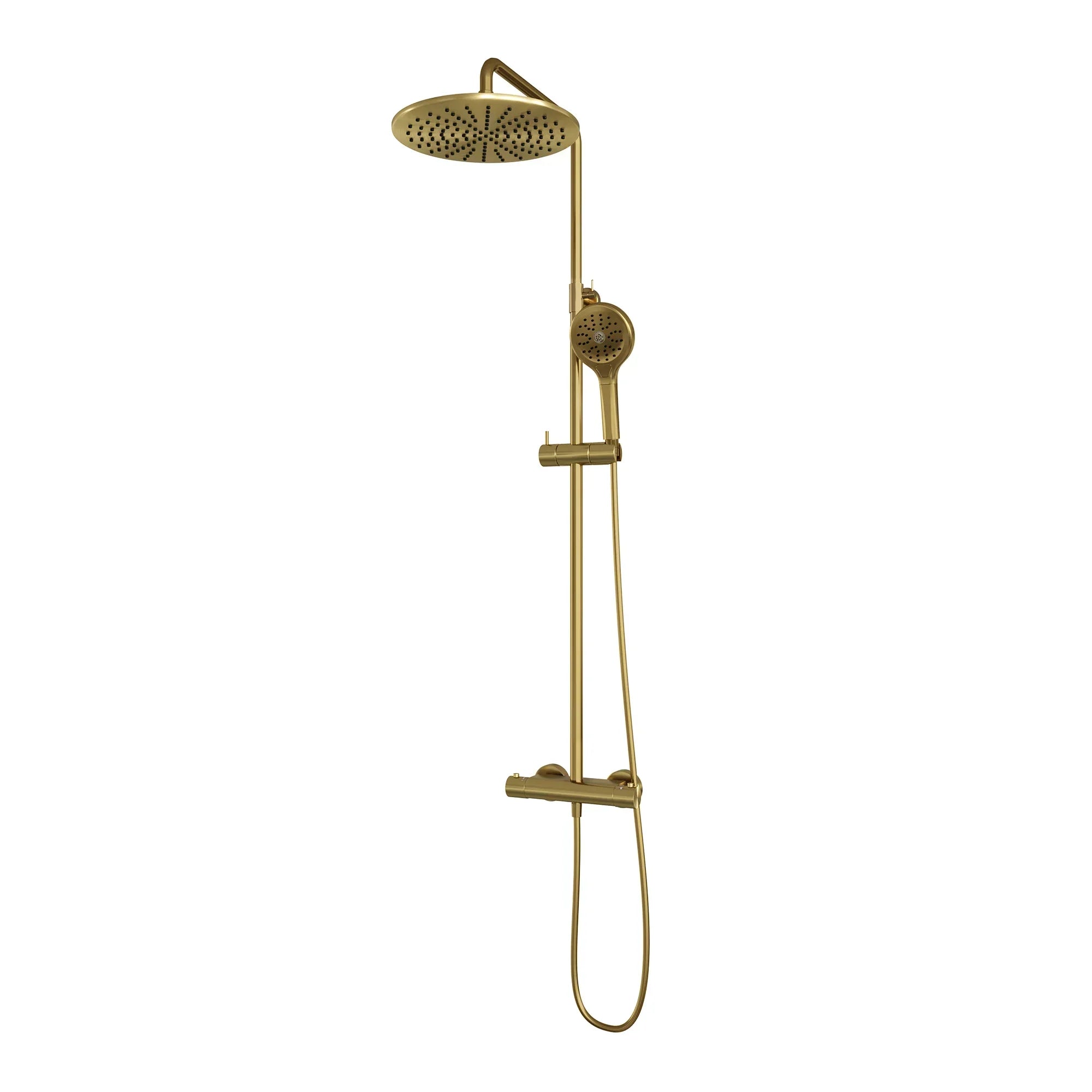 Brauer Edition stortdoucheset - hoofddouche 30cm - ronde handdouche - Geborsteld Goud PVD