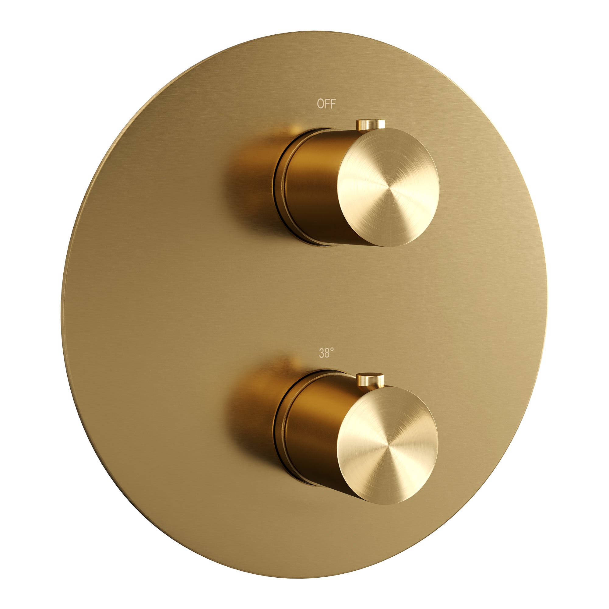 Brauer Edition 3-weg inbouwthermostaat rond Geborsteld Goud PVD