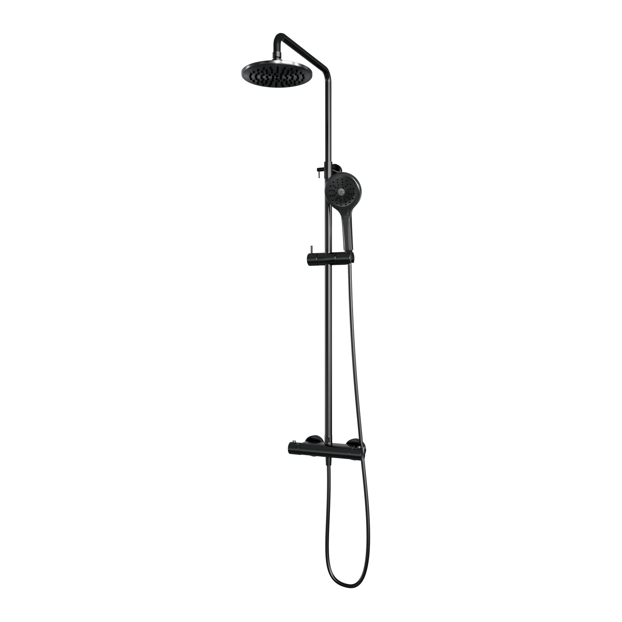 Brauer Edition stortdoucheset - hoofdouche 20 cm - ronde handdouche - Geborsteld Gunmetal PVD