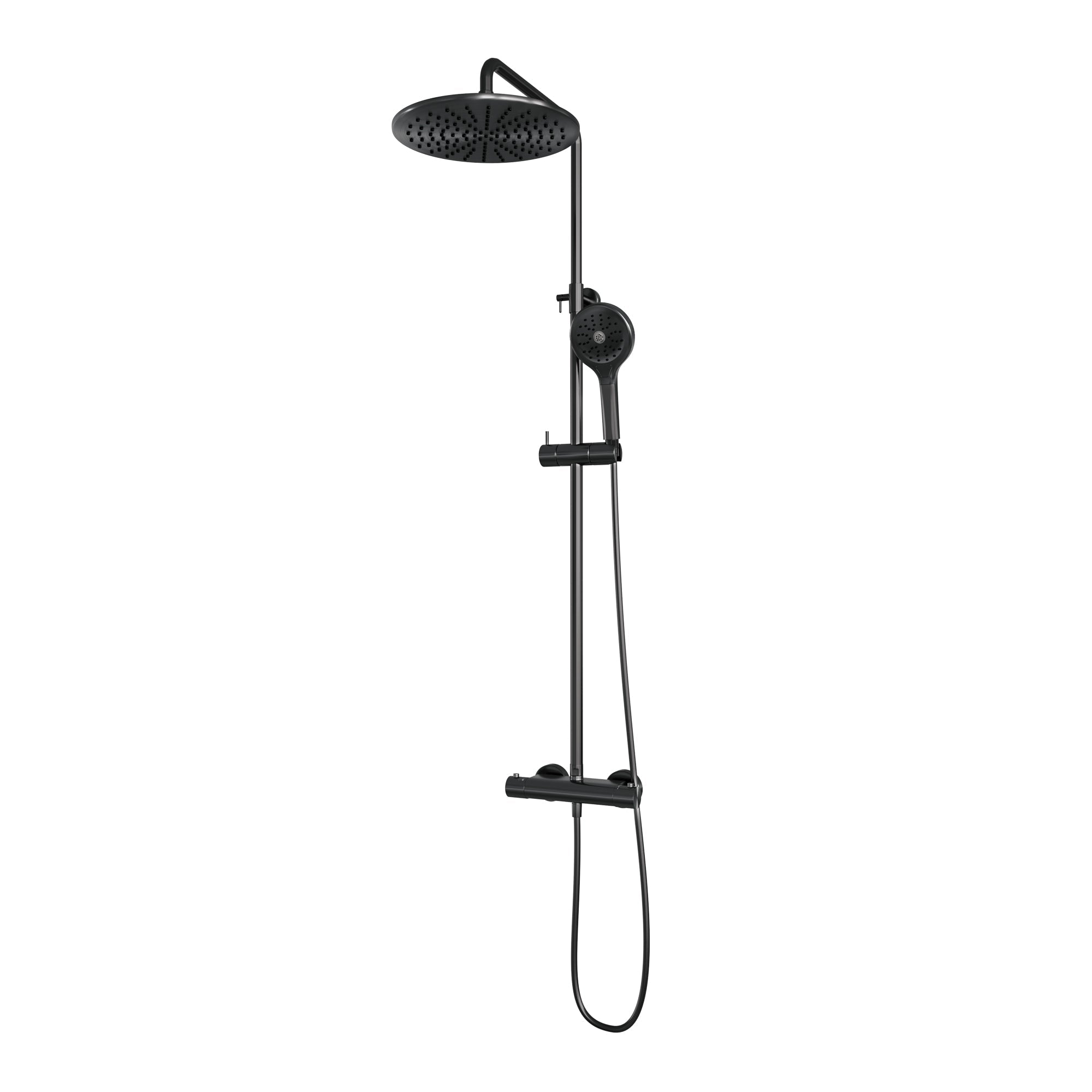 Brauer Edition stortdoucheset - hoofddouche 30 cm - ronde handdouche - Geborsteld Gunmetal PVD
