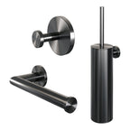 Brauer Gunmetal Edition toilet accessoires set 3-in-1 Geborsteld Gunmetal PVD -  5-GM-323