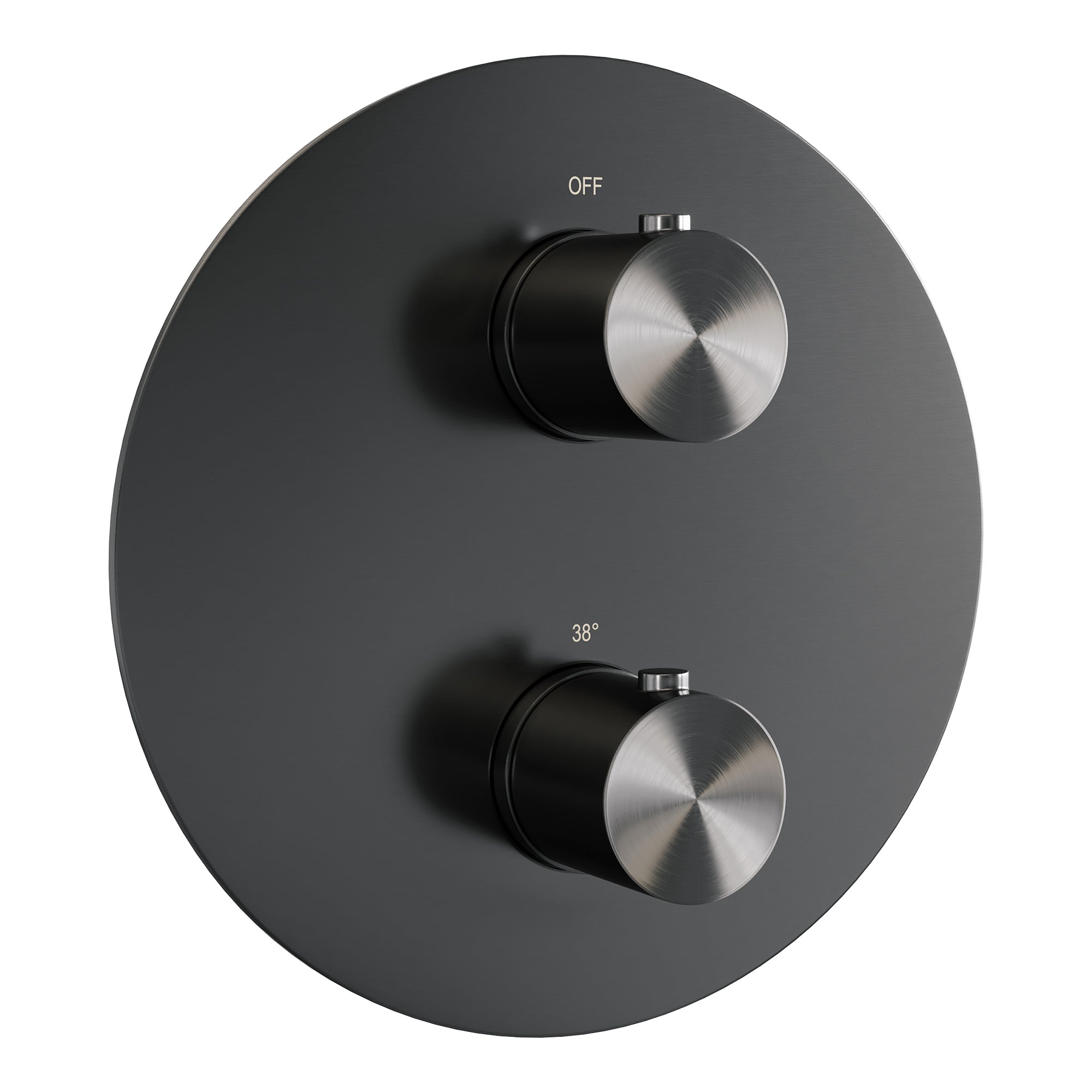 Brauer Edition 3-weg inbouwthermostaat rond Geborsteld Gunmetal PVD