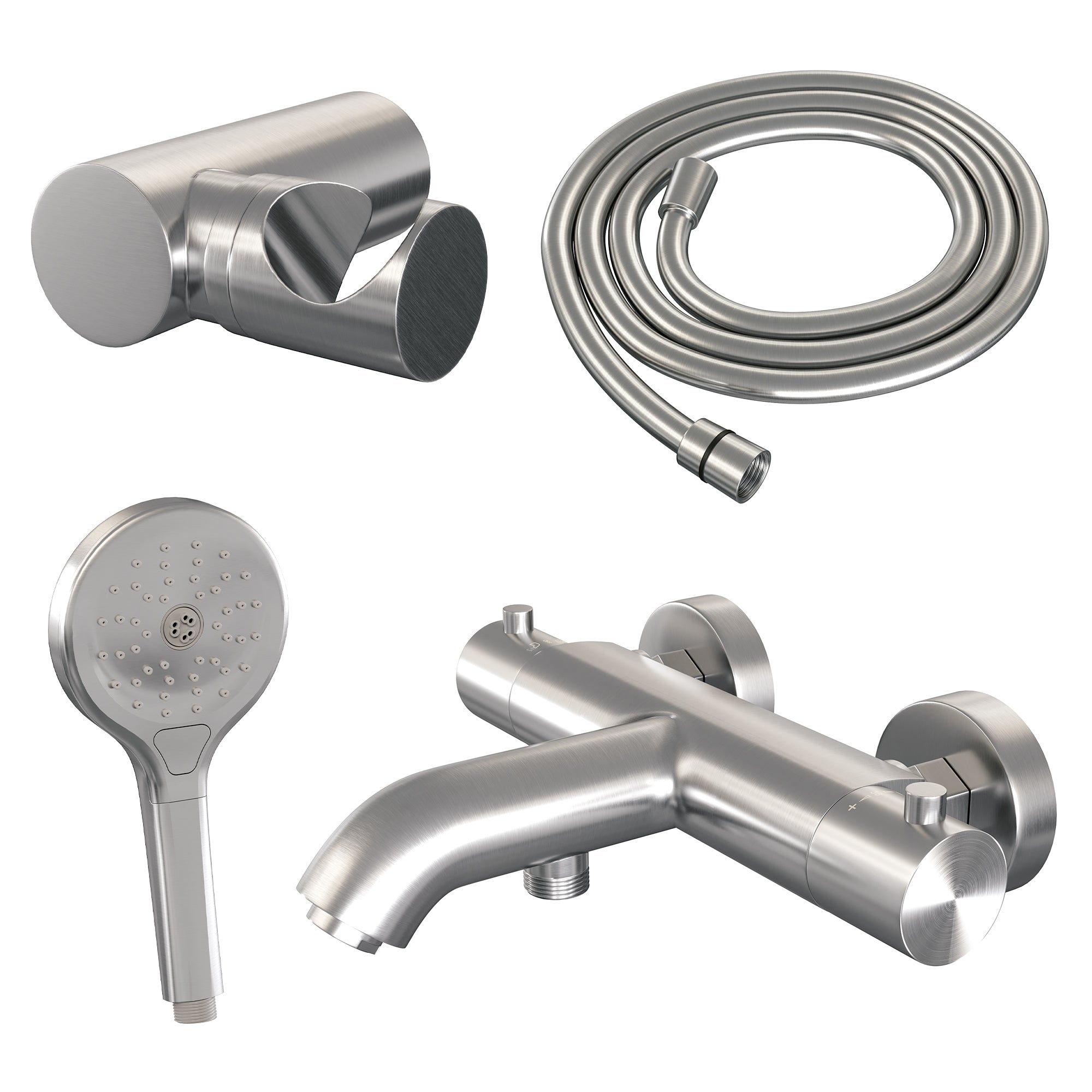 Brauer Edition badthermostaat met badset - 3 standen handdouche - chroom