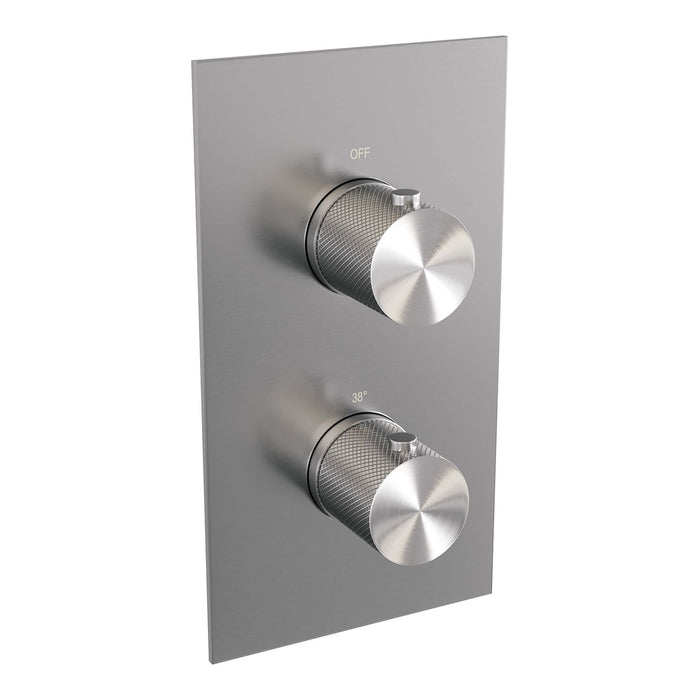 Brauer Carving 3-weg inbouwthermostaat - geborsteld RVS PVD