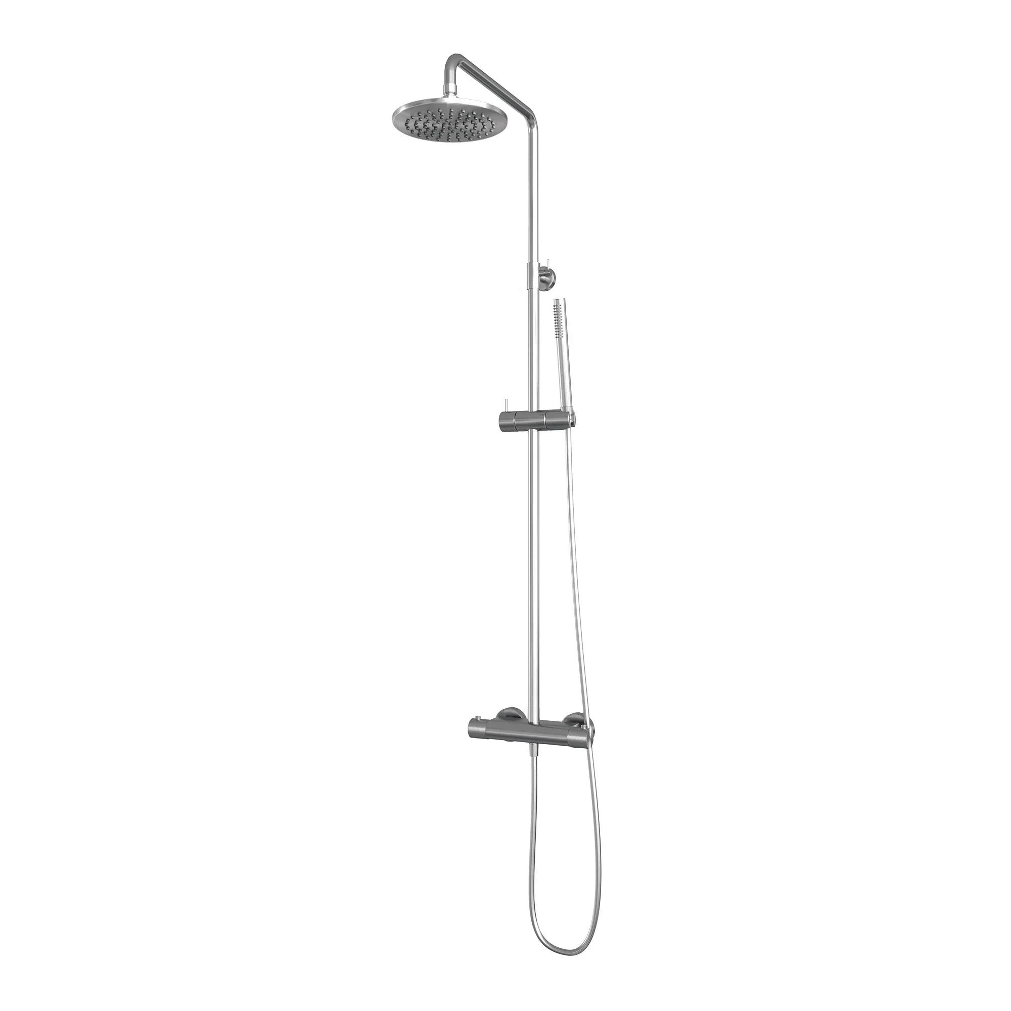 Brauer Carving stortdoucheset - hoofddouche 20cm - staafhanddouche - geborsteld RVS PVD