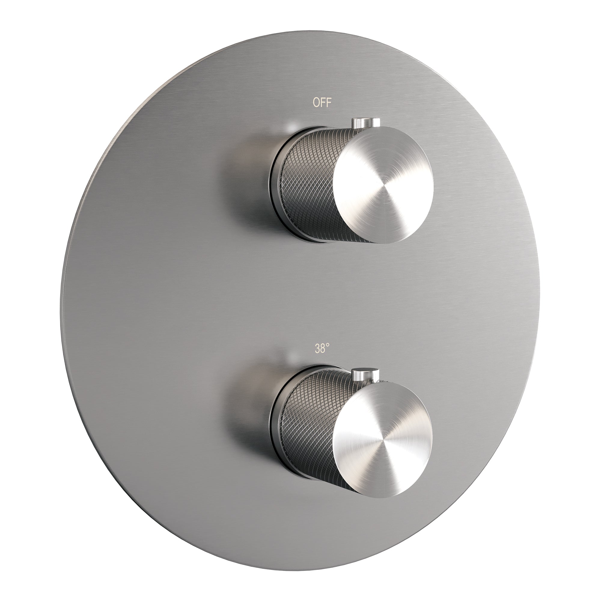 Brauer Carving 3-weg inbouwthermostaat rond geborsteld RVS PVD