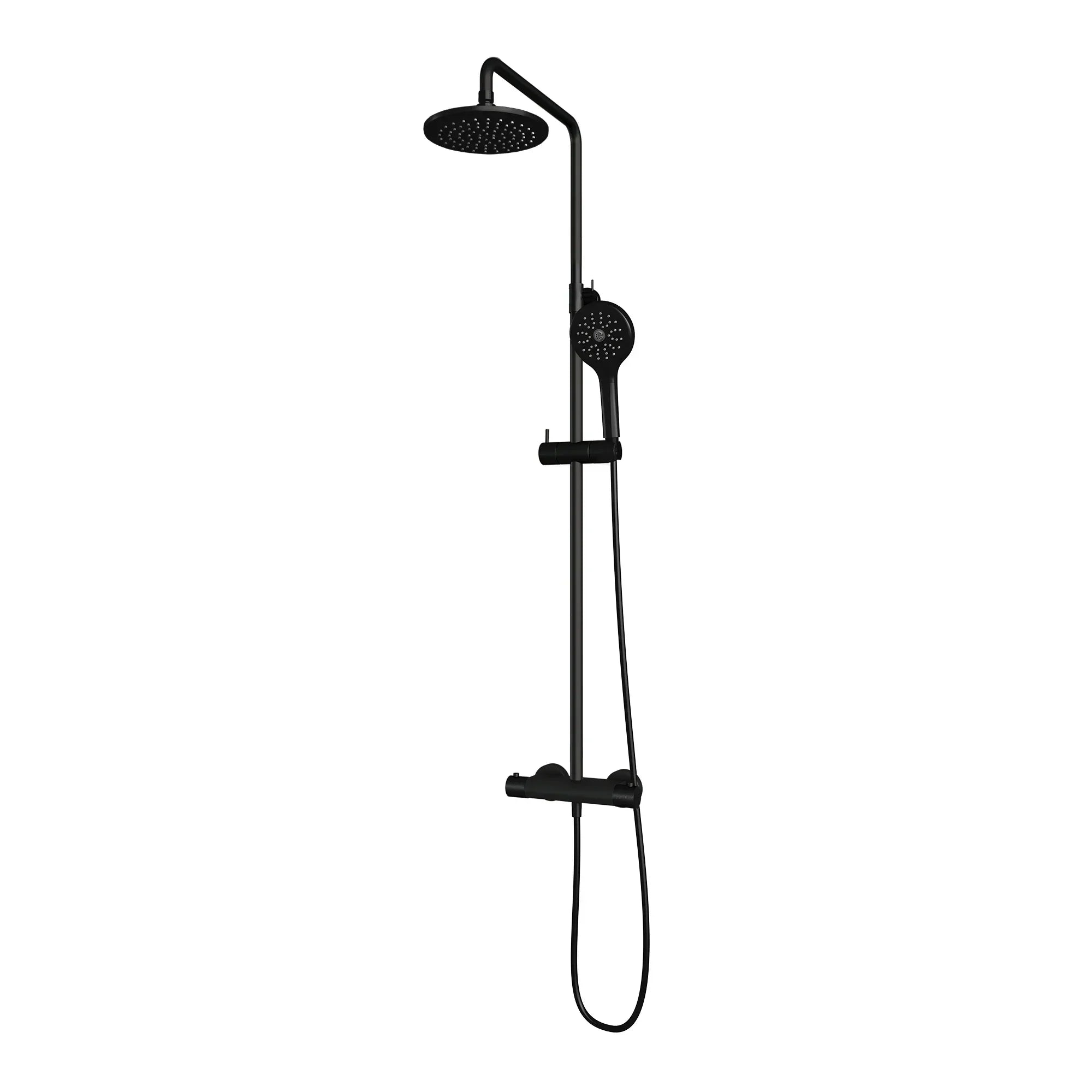 Brauer Carving stortdoucheset - hoofddouche 20cm - ronde handdouche - Mat Zwart