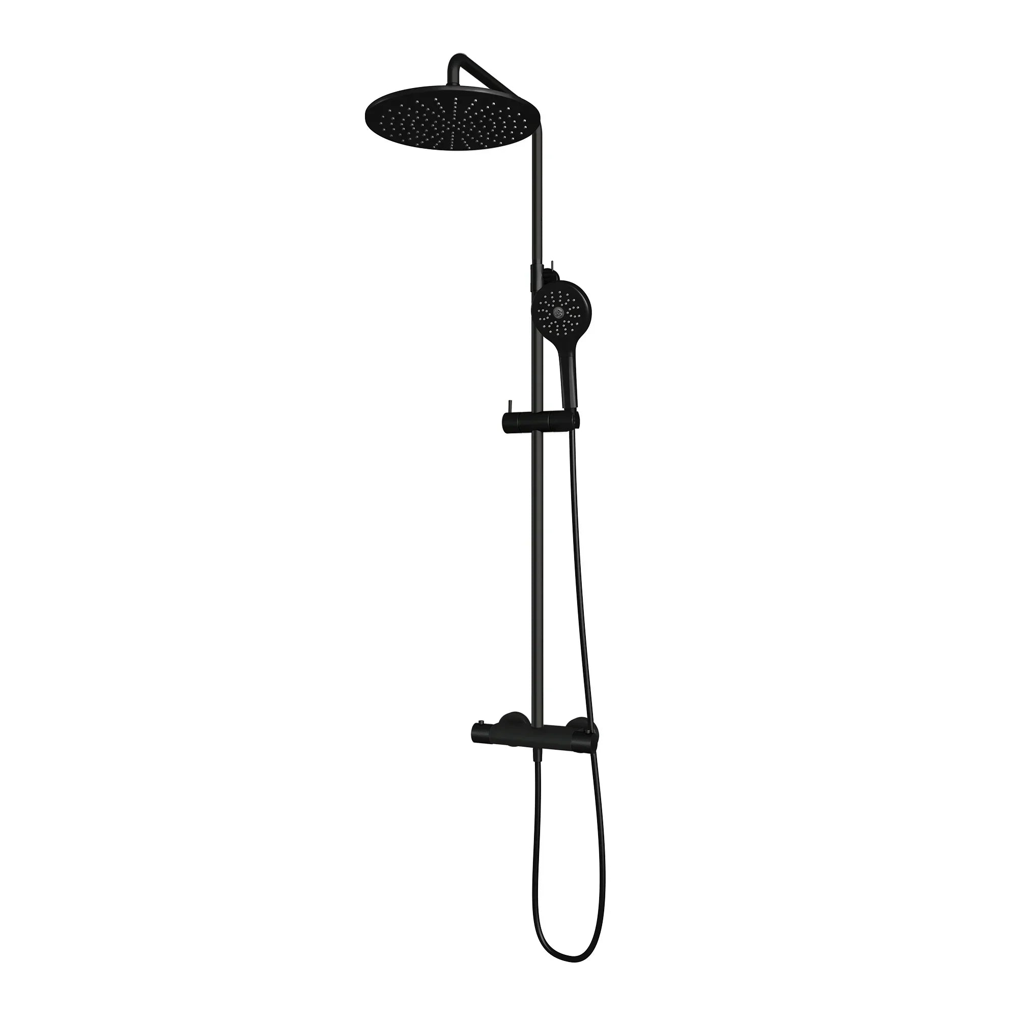 Brauer Carving stortdoucheset - hoofddouche 30cm - ronde handdouche - Mat Zwart