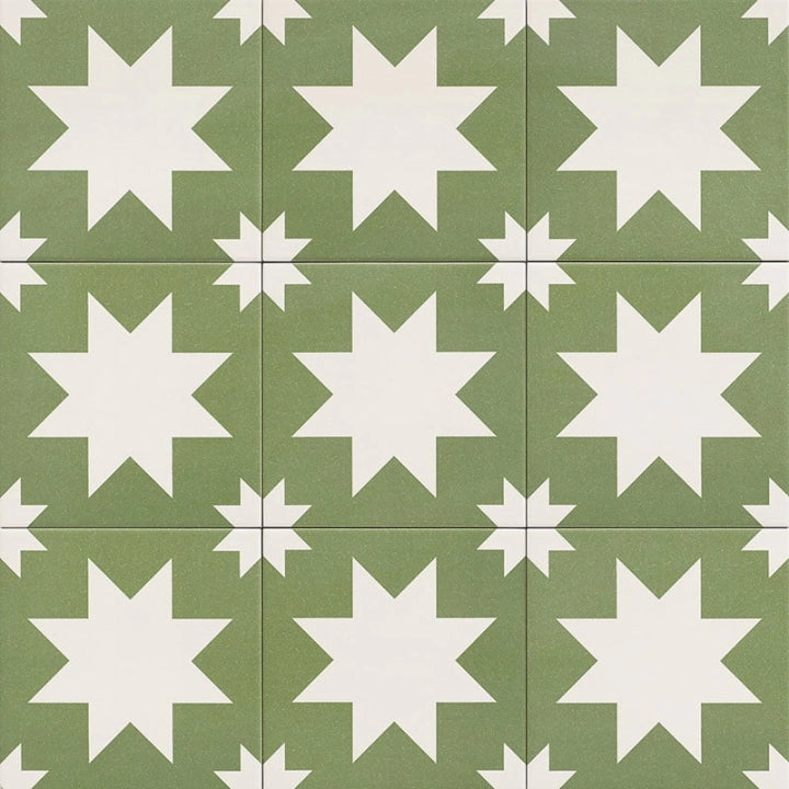 Mainzu, Fired - Star Green, Mate, 20x20cm, 9.00mm