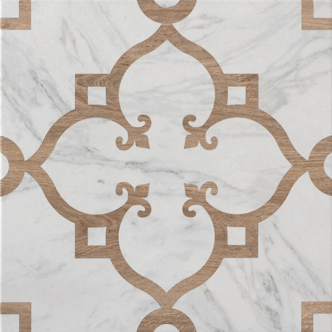Mac3 by Keradom, Marble&wood - Decoro 2, Matt, 25x25cm, 9.00mm, Rett.