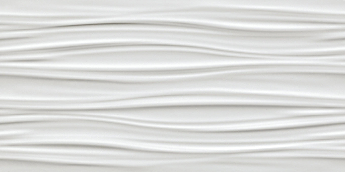 Atlas Concorde, 3d Wall Design - 8SBW - Sinuous 3d Ribbon White, Matt, 40x80cm, 9.00mm
