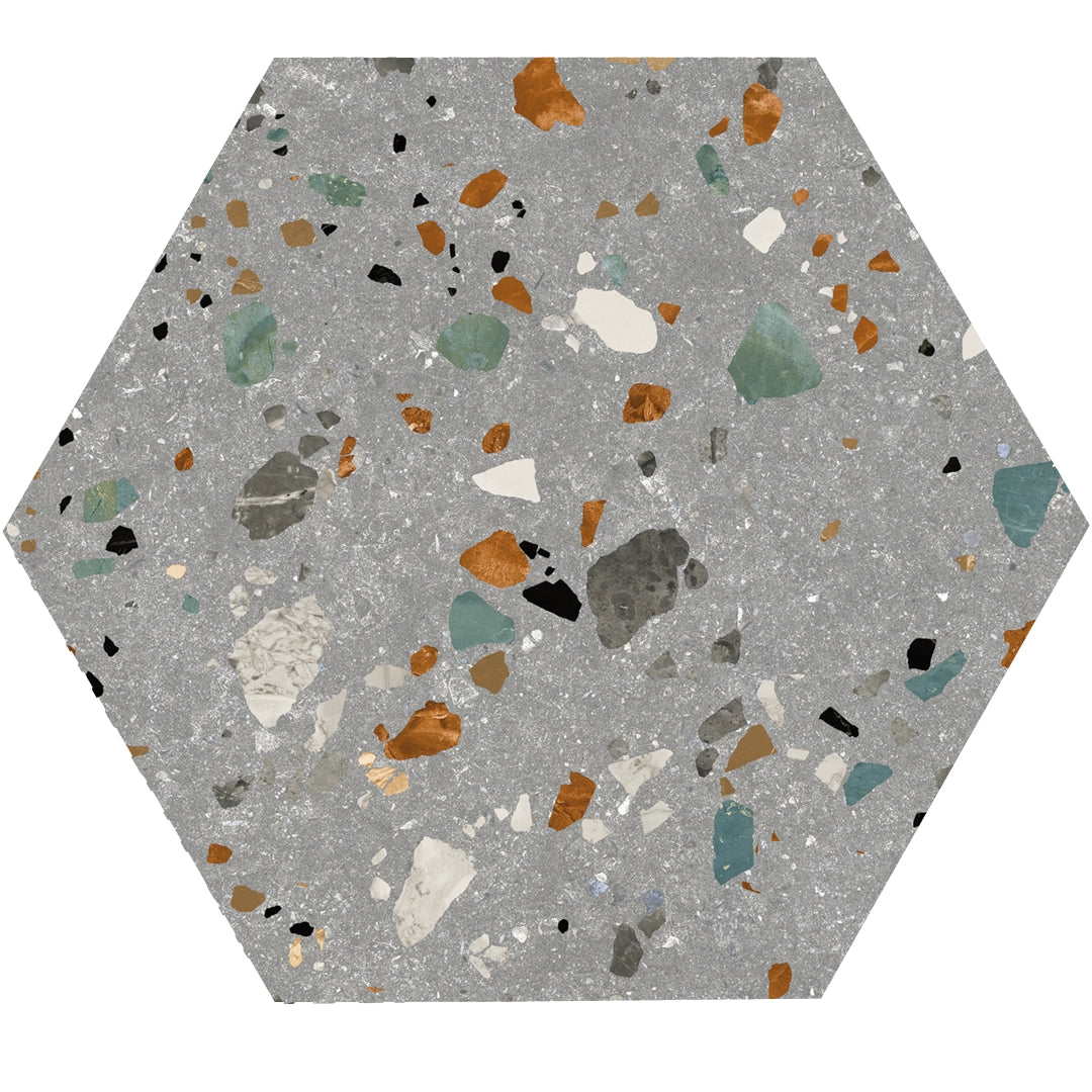 Prissmacer, Hex. Gobi - Grigio, Matt, 20x24cm, 11.00mm, Rett.