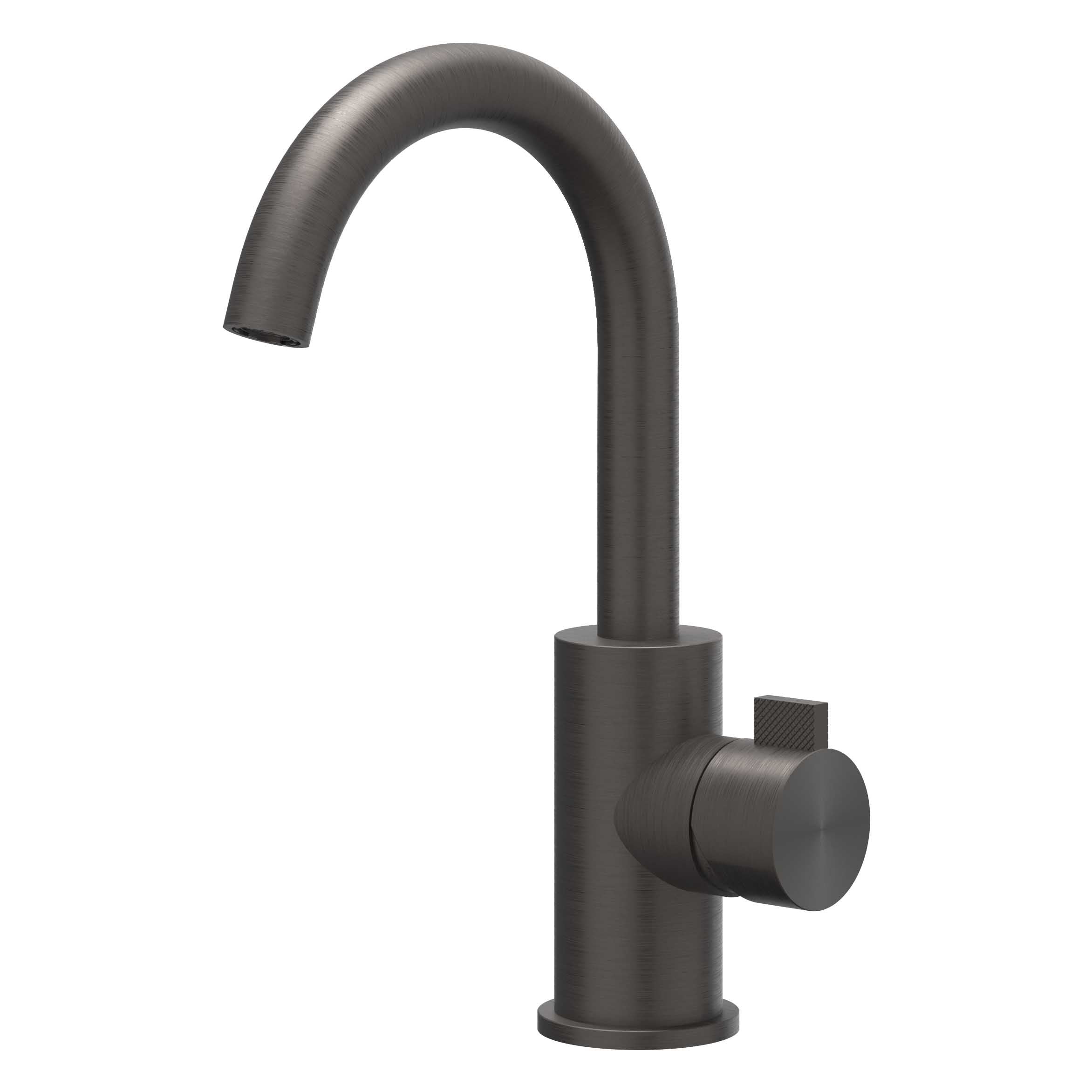 IVY Tribe wastafelkraan draaibare uitloop RVS 316 - geborsteld carbon black PVD