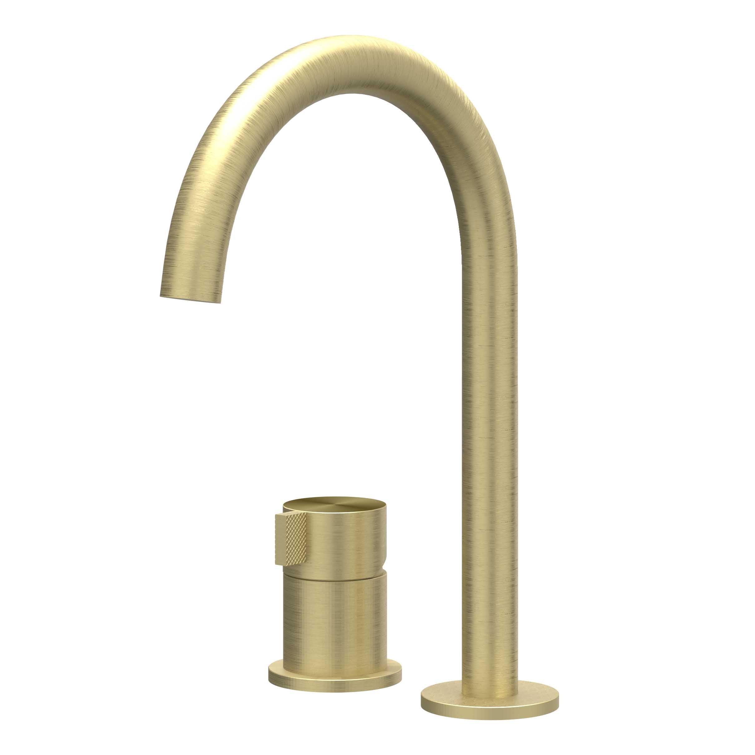 IVY Tribe wastafelkraan 2-gats RVS 316 - geborsteld mat goud PVD