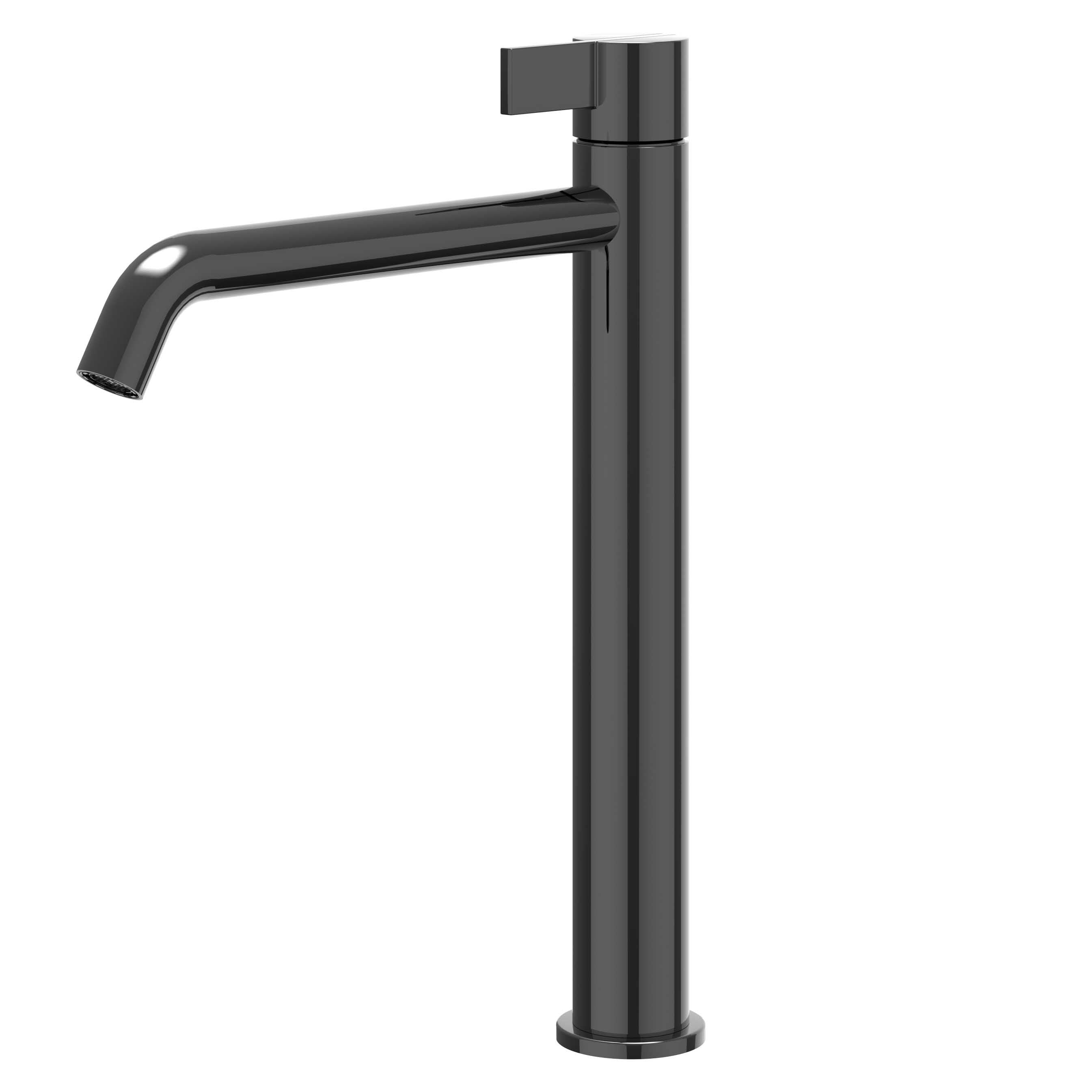 IVY Pact wastafelkraan verhoogd - L model - zwart chroom PVD