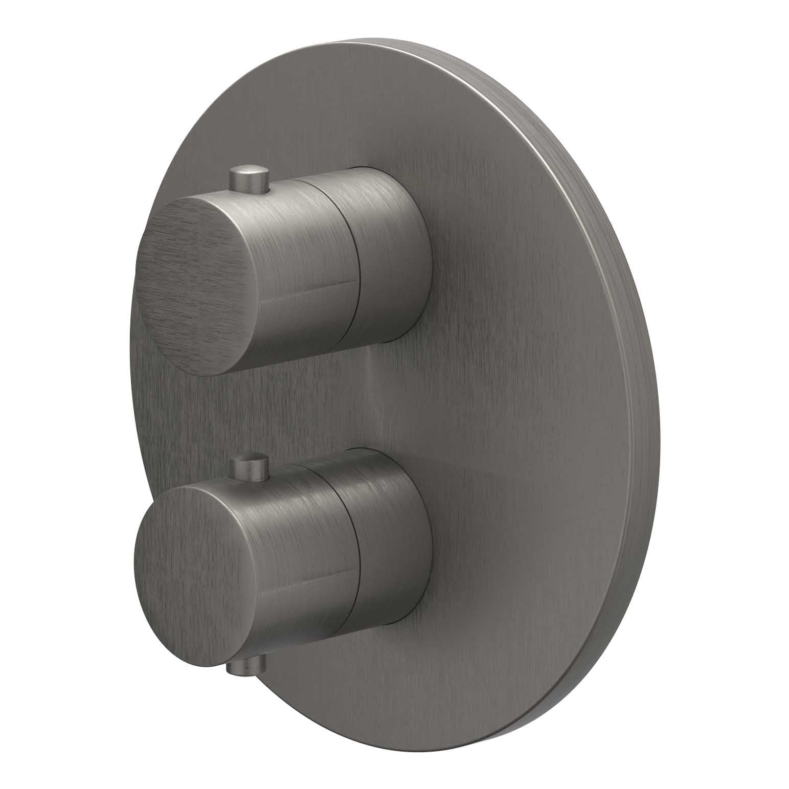 IVY Bond afbouwdeel inbouwthermostaat 2-weg stop-omstel - geborsteld metal black PVD