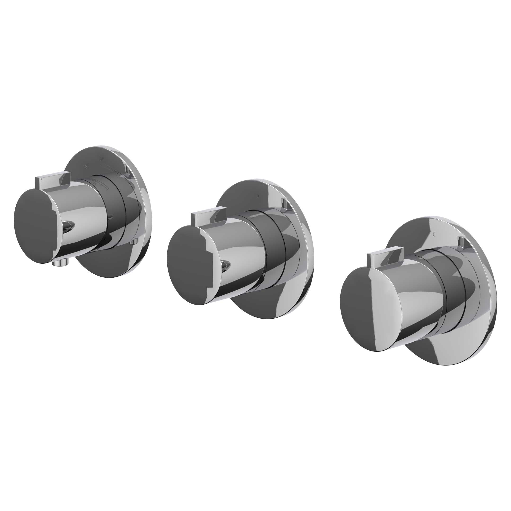 IVY Pact afbouwdeel inbouwthermostaat 2 stopkranen symmetry - chroom