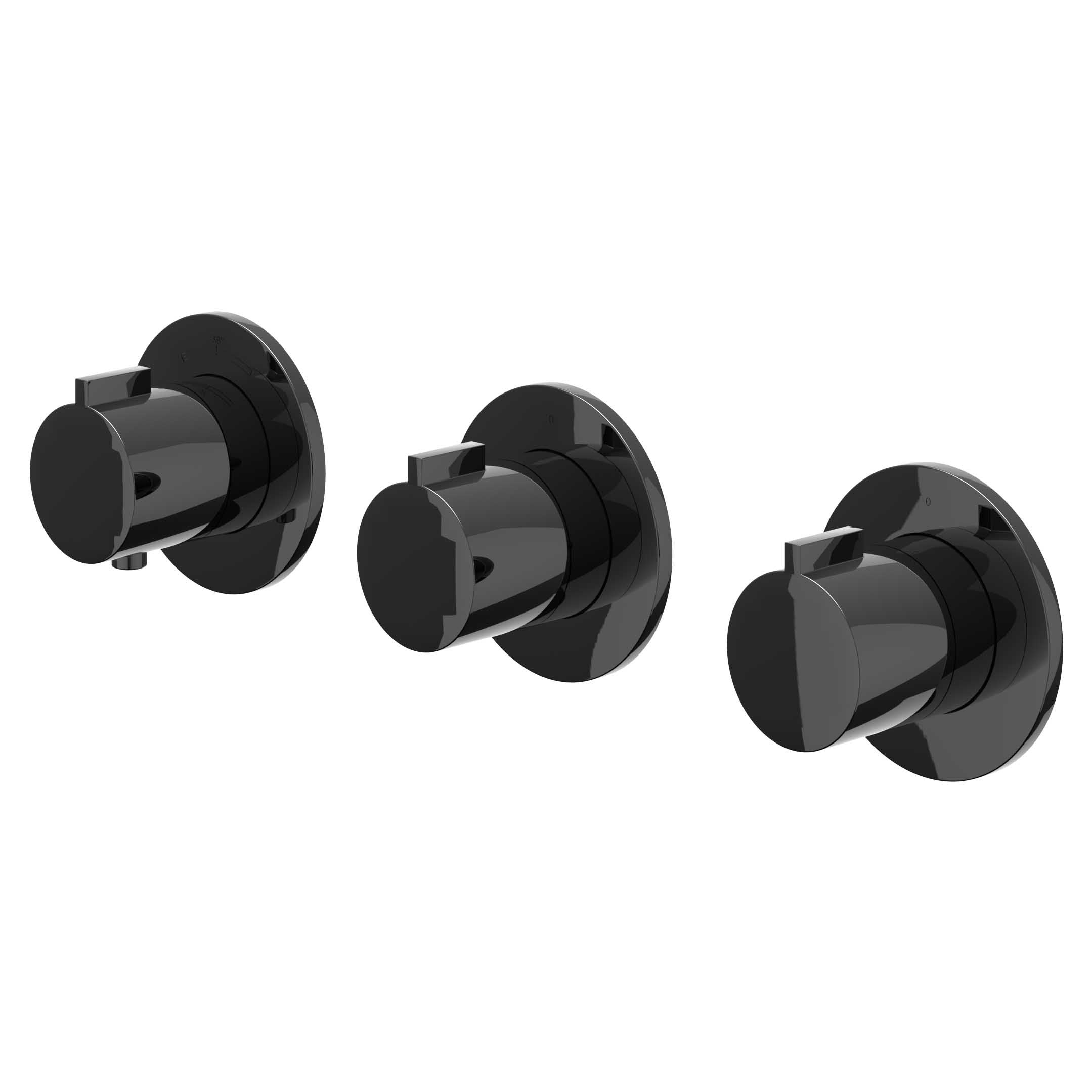 IVY Pact afbouwdeel inbouwthermostaat 2 stopkranen symmetry - zwart chroom PVD