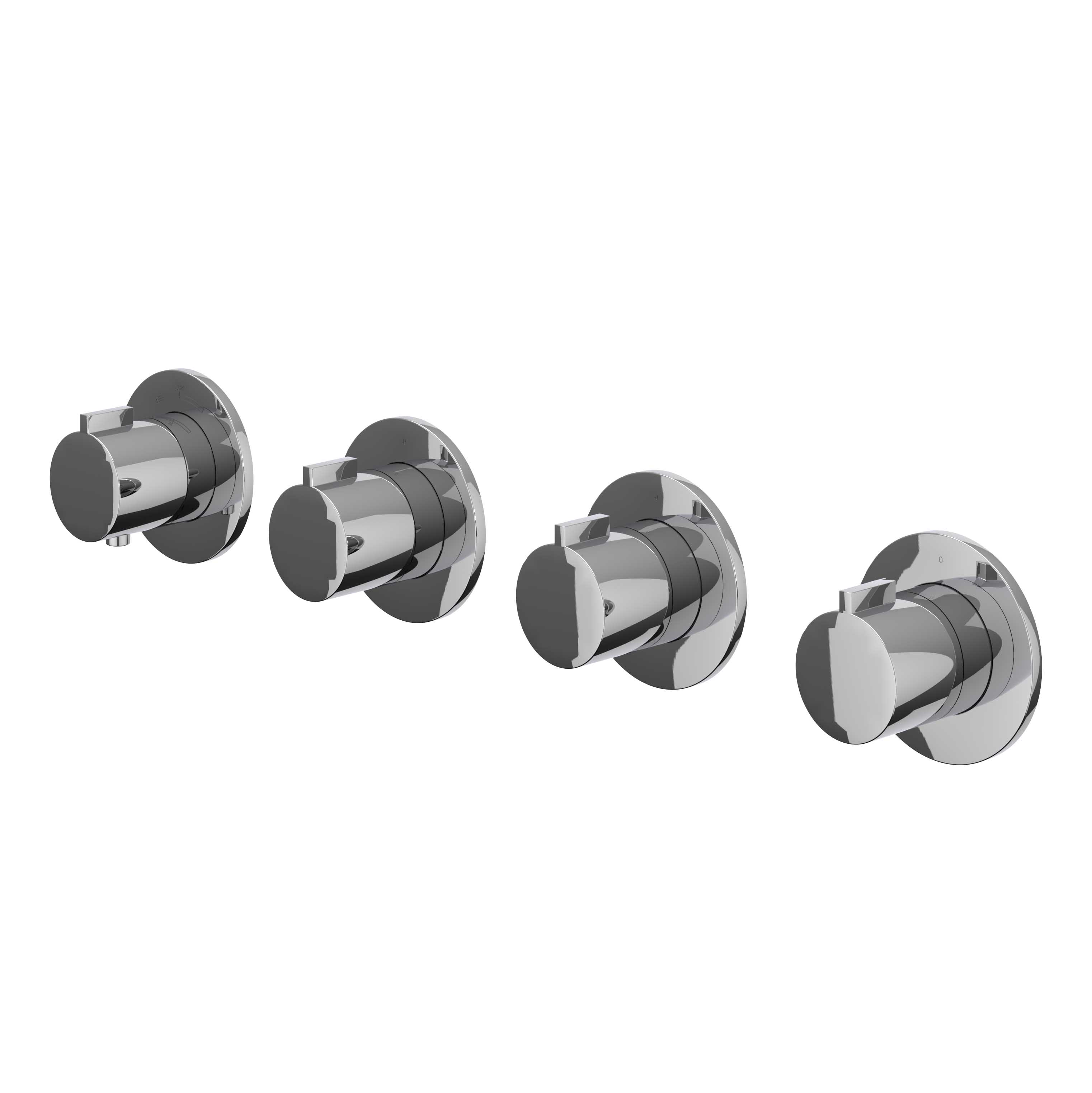 IVY Pact afbouwdeel inbouwthermostaat 3 stopkranen symmetry - chroom