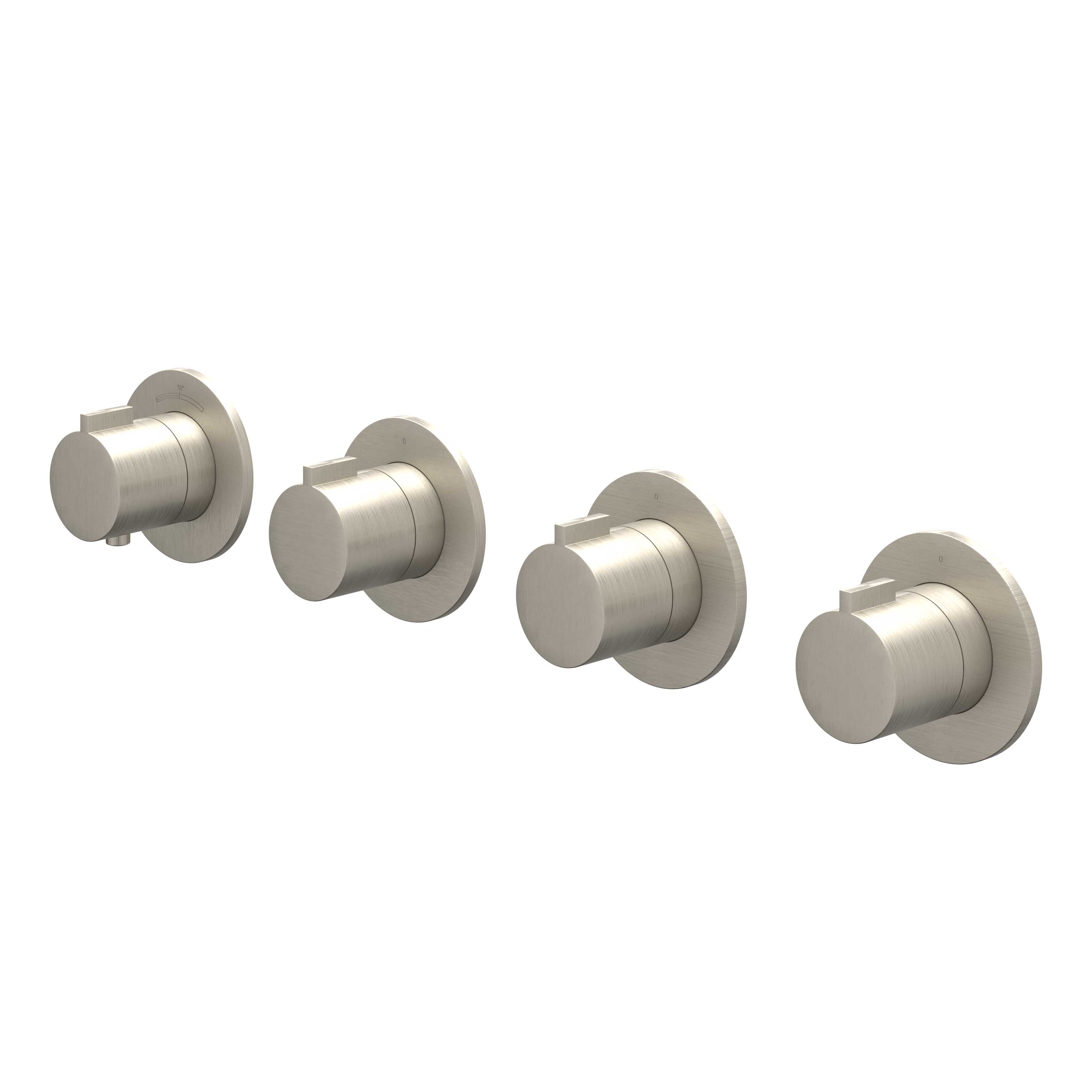 IVY Pact afbouwdeel inbouwthermostaat 3 stopkranen symmetry - geborsteld nickel PVD
