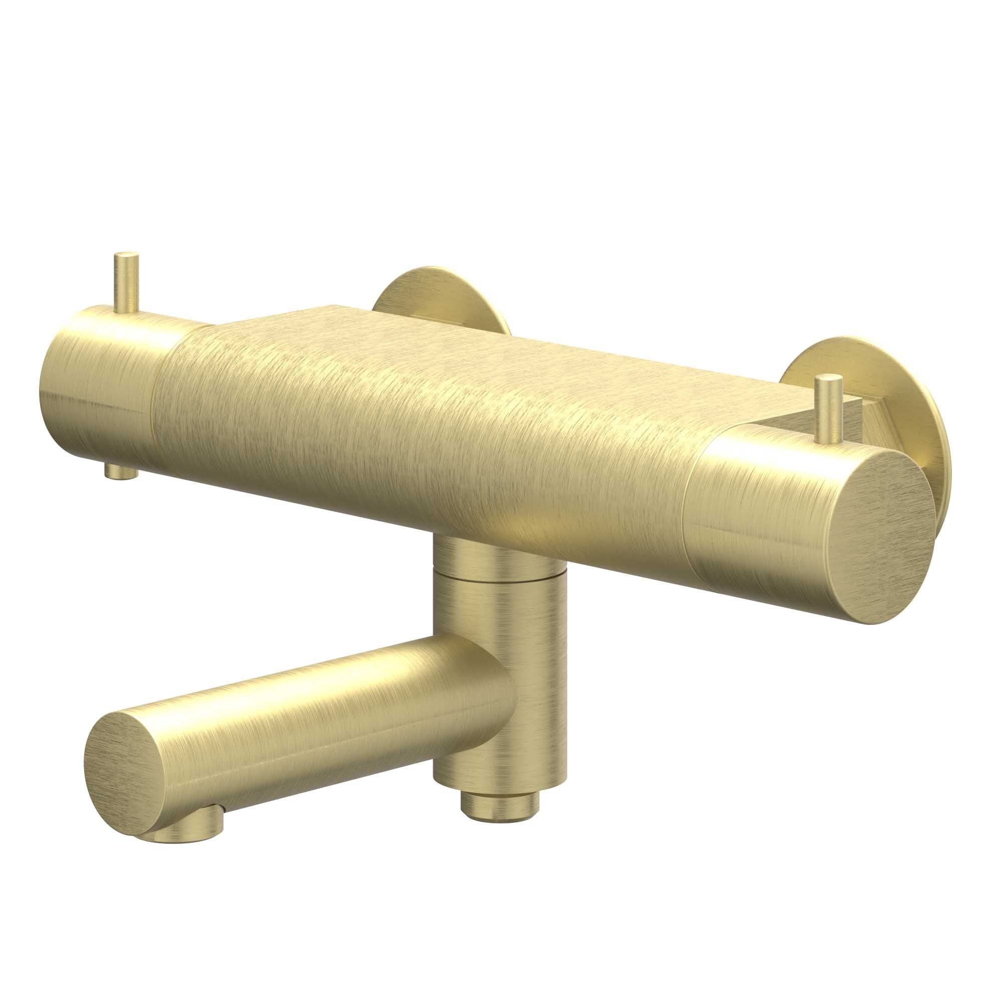 IVY Bond opbouw badthermostaatkraan draaibare uitloop cooltouch - geborsteld mat goud PVD