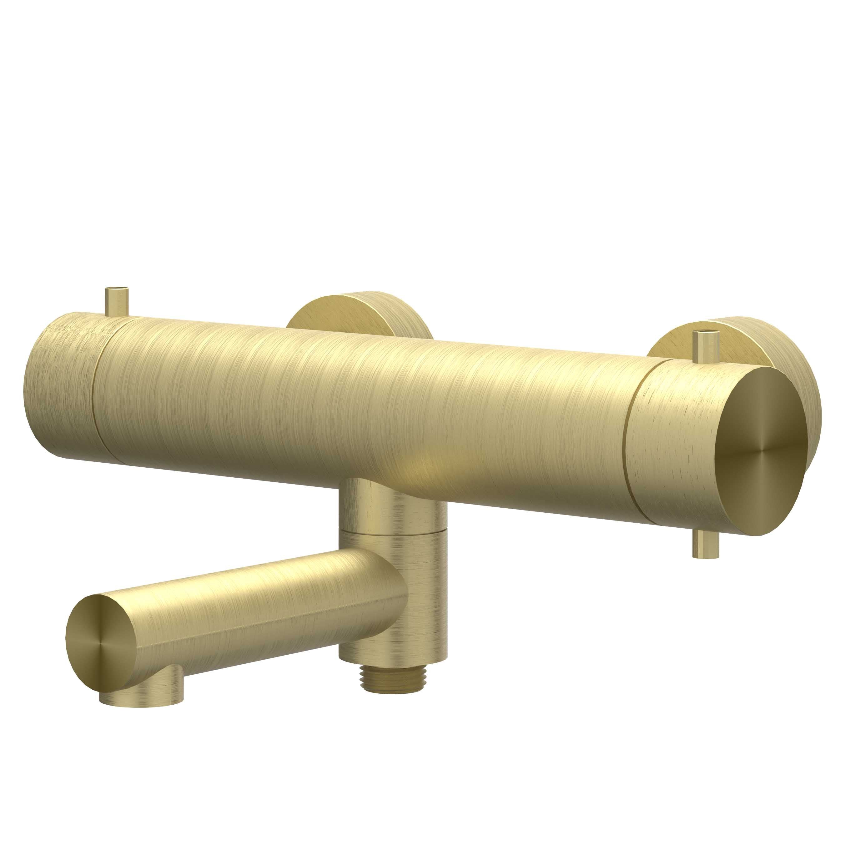 IVY Concord opbouw badthermostaat met wegdraaibare baduitloop RVS 316 - geborsteld mat goud PVD