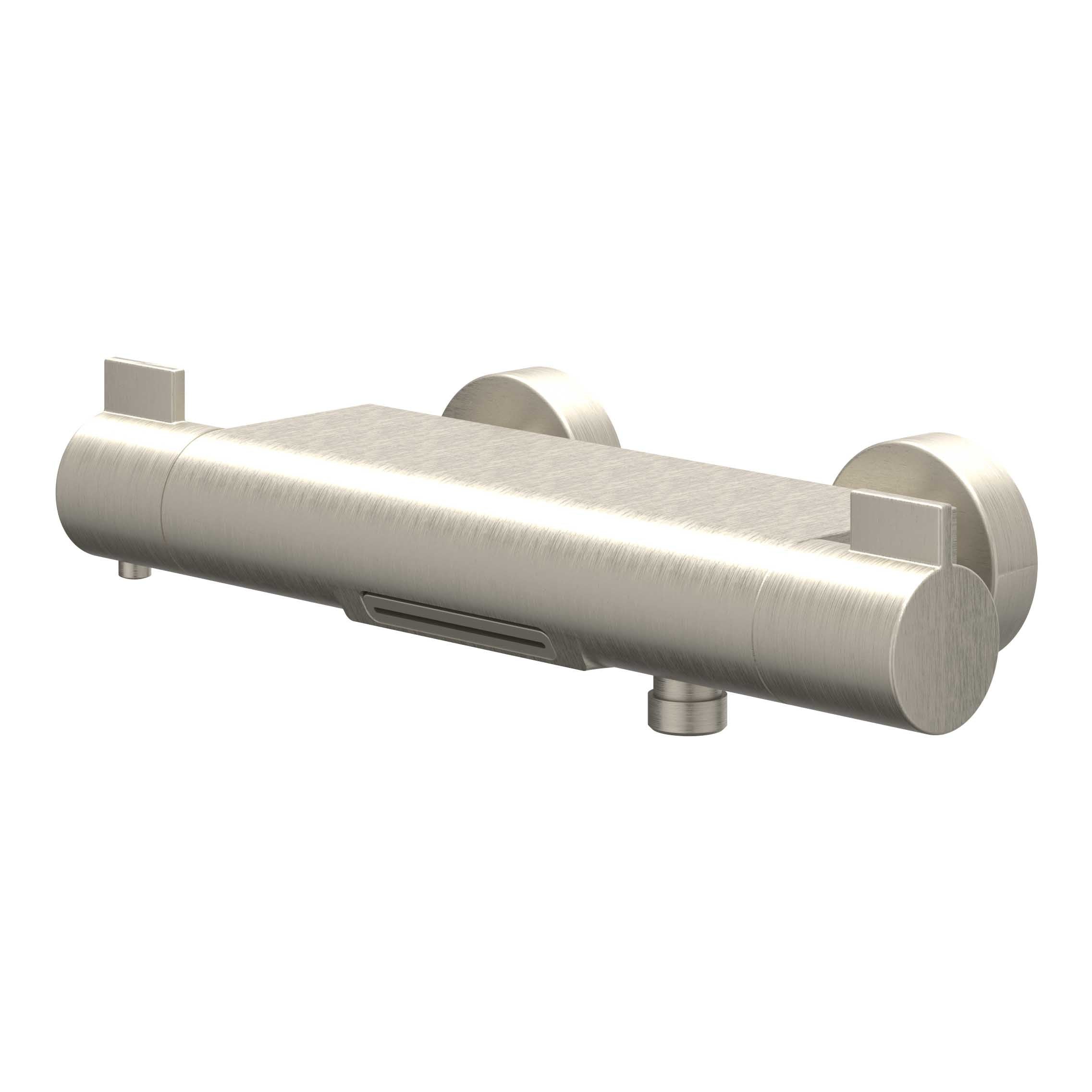 IVY Pact badthermostaatkraan opbouw cooltouch met cascade uitloop - geborsteld nickel PVD