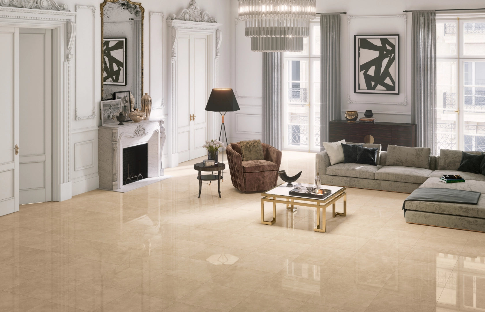 Love Tiles, Marble - Tortora, Shine, 45x119cm, 10.50mm, Rett.