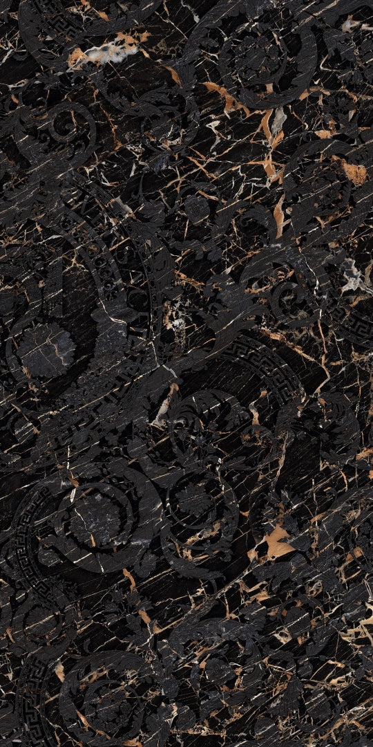 Versace Tiles, Maximvs - G67524 - Black & Gold Megabarocco, Lux, 120x280cm, 6.00mm, Rett.