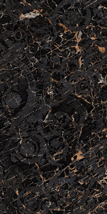Versace Tiles, Maximvs - G67524 - Black & Gold Megabarocco, Lux, 120x280cm, 6.00mm, Rett.