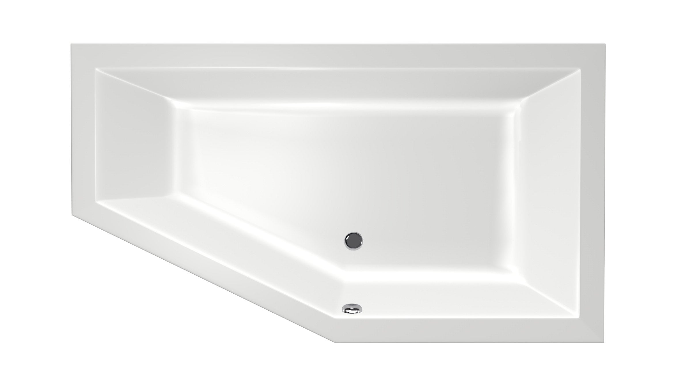 Xenz Society 160 bad 160x90cm rechts asymmetrisch Wit -  6882-01