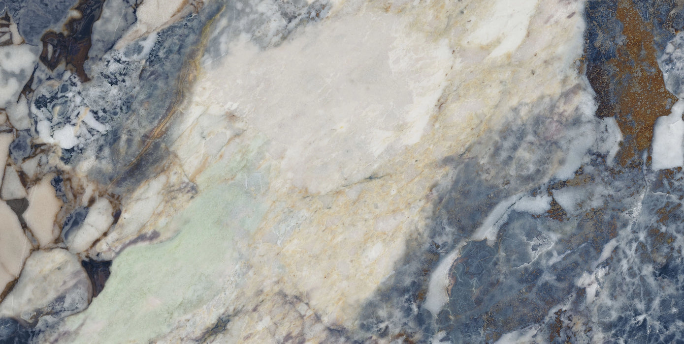 Geotiles, Oni - Blue, Super Polished, 60x120cm, 10.00mm, Rett.