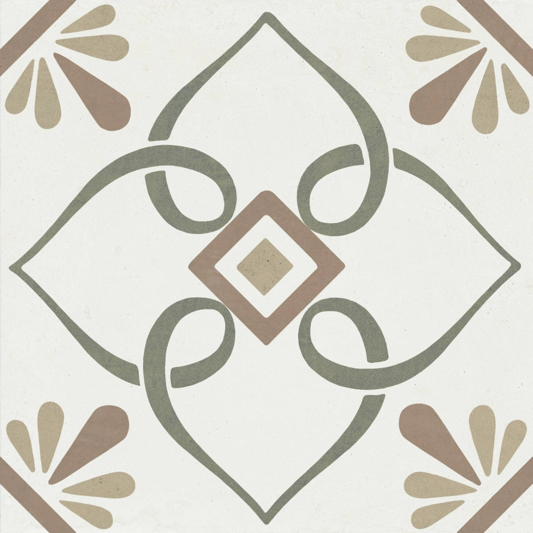 Harmony Inspire, Provenza - Green Flower, Matt, 22.3x22.3cm, 9.00mm, Rett.