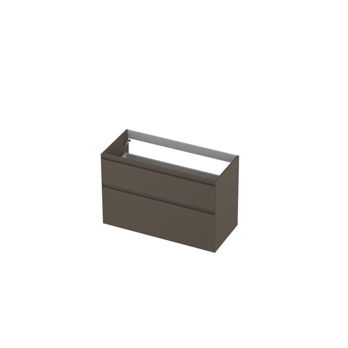 Ink onderkast 100x45cm - greeploos - 2 lades asymmetrisch - mat taupe