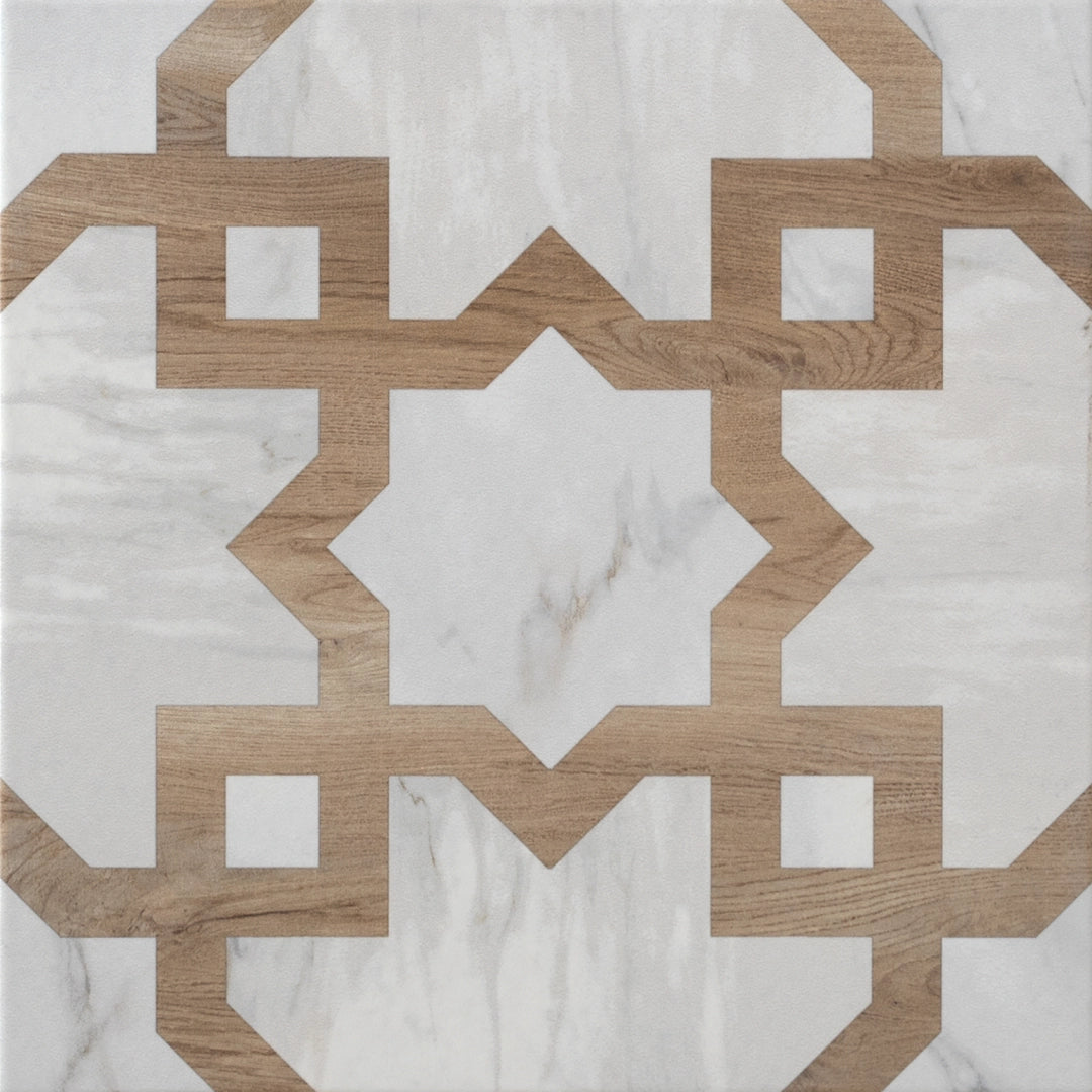 Mac3 by Keradom, Marble&wood - Decoro 4, Matt, 25x25cm, 9.00mm, Rett.