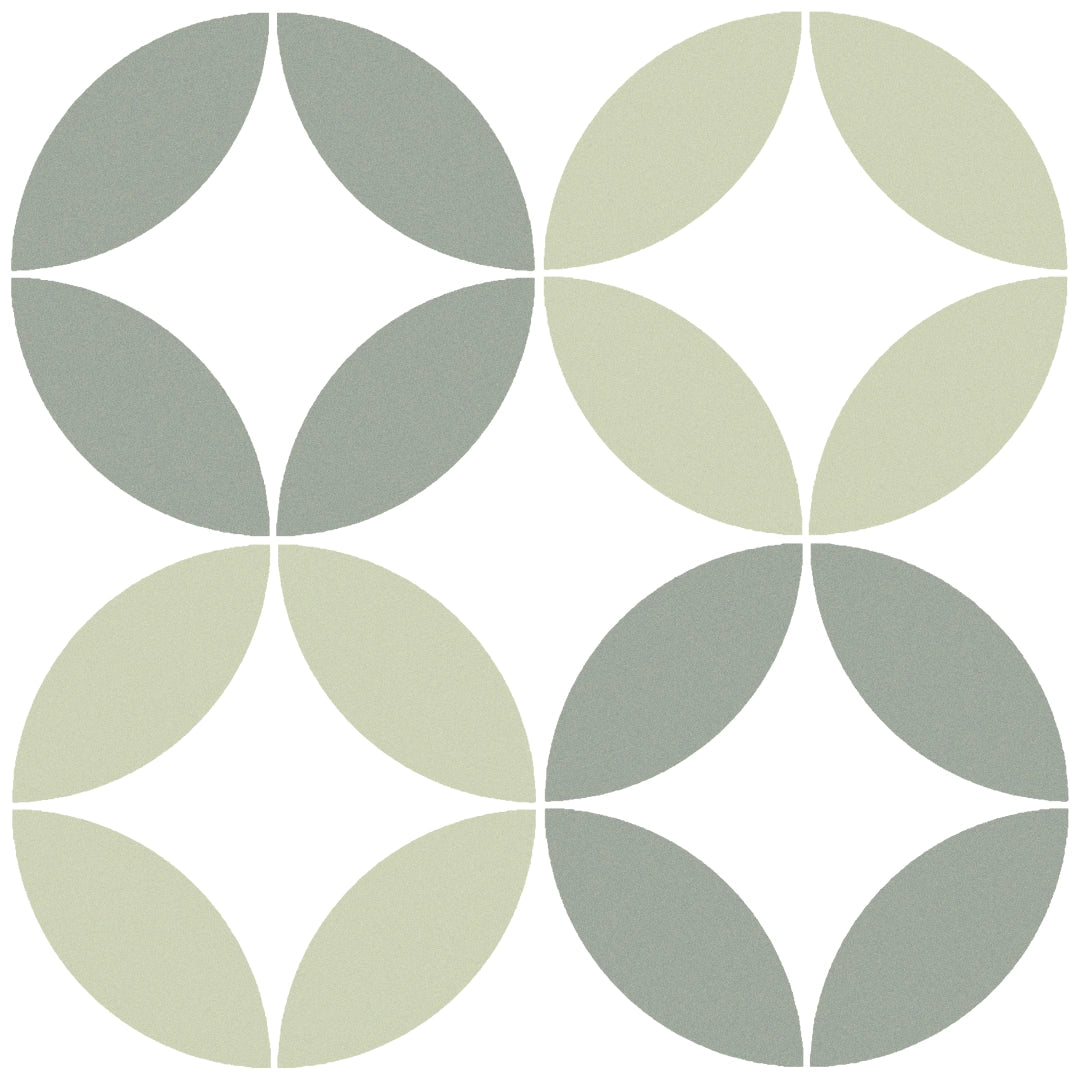 Geotiles, Bora - Green, Natural, 22.3x22.3cm, 10.00mm