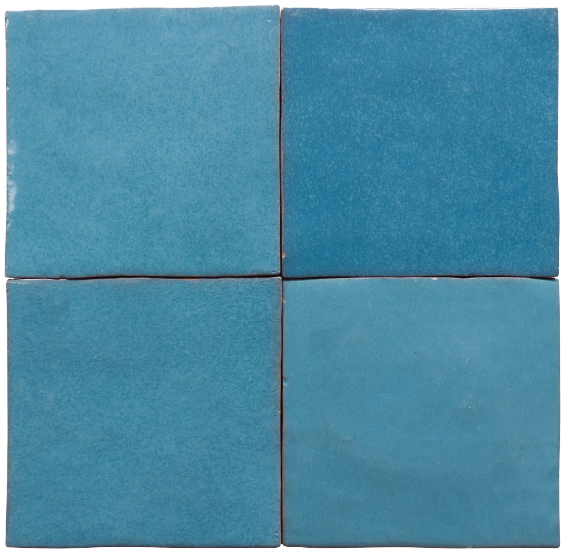 Cevica, Zelij - CEM10 - Azul Cielo, Brillo, 10x10cm, 10.00mm