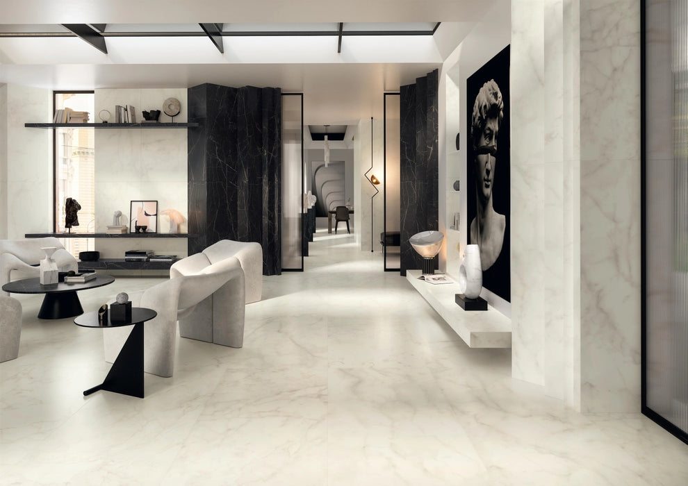 Atlas Concorde, Marvel Shine - A3W7 - Calacatta Prestigio, Lappato, 75x150cm, 9.00mm, Rett.