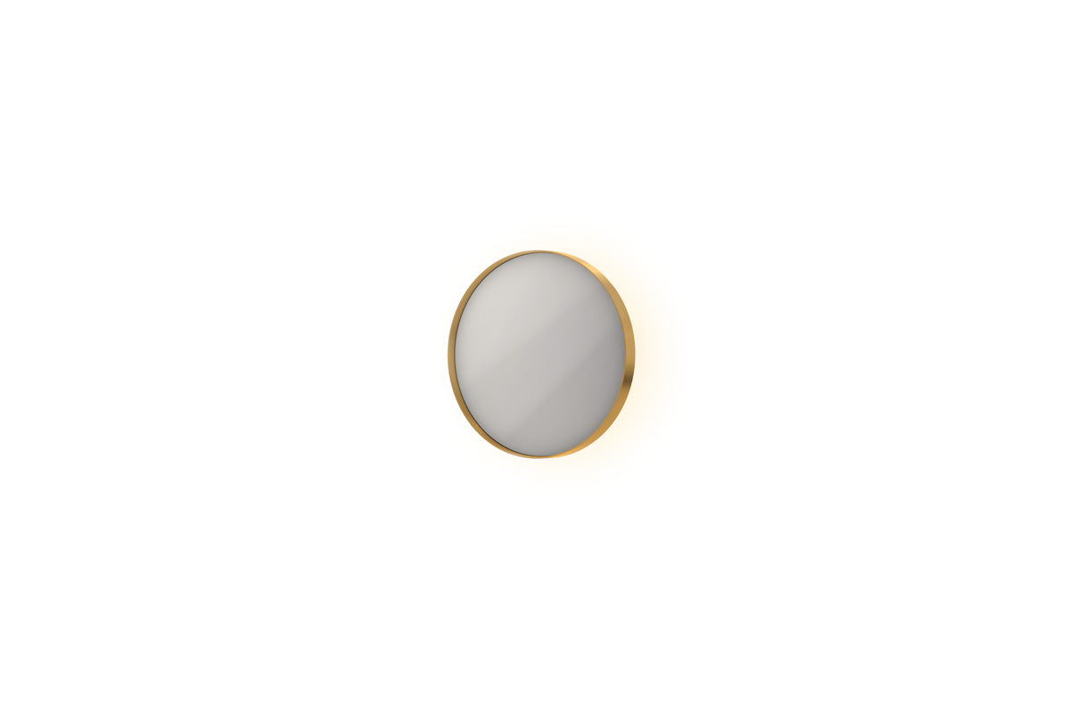 Ink SP17 spiegel rond in kader 40cm indirecte LED - Geborsteld Mat Goud