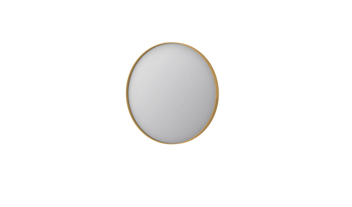 Ink SP15 spiegel rond in kader 60cm - Geborsteld Mat Goud