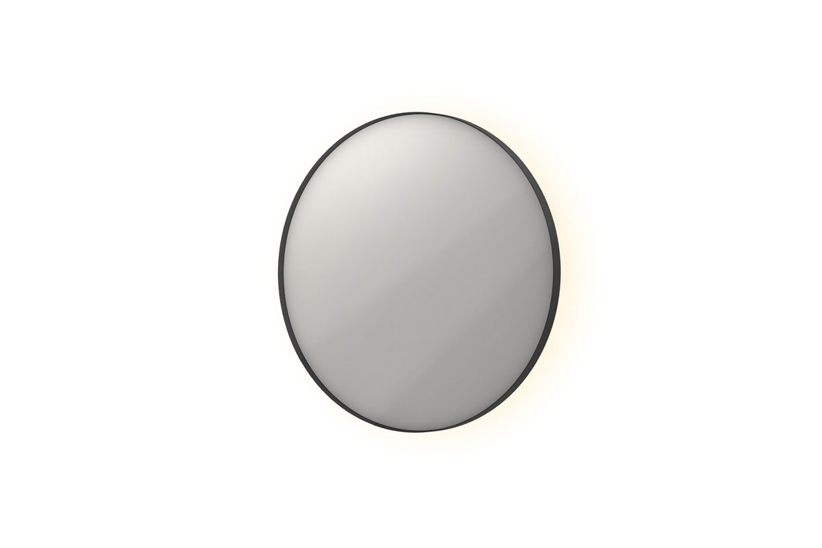Ink SP17 spiegel rond in kader 60cm indirecte LED - mat zwart