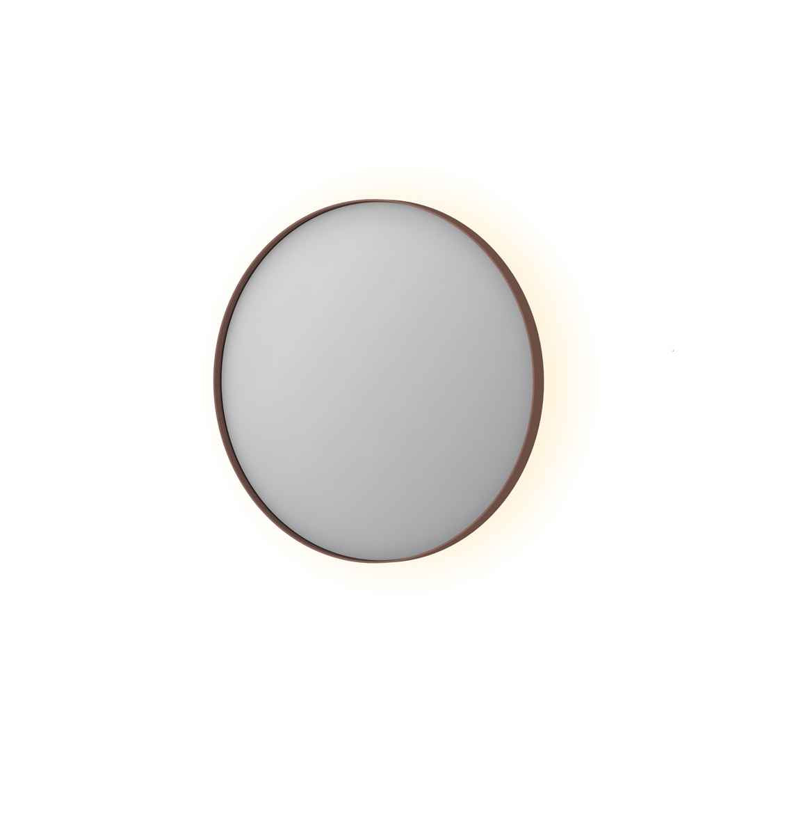 Ink SP17 spiegel rond in kader 60cm indirecte LED - geborsteld koper