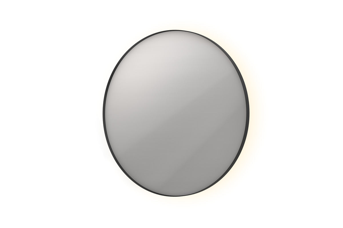 Ink SP17 spiegel rond in kader 80cm indirecte LED - mat zwart