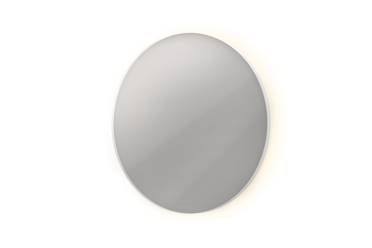 Ink SP17 spiegel rond in kader 80cm indirecte LED - mat wit
