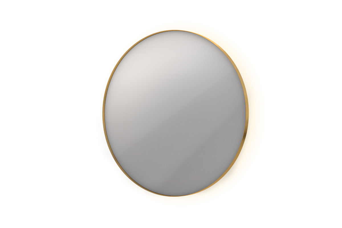 Ink SP17 spiegel rond in kader 80cm indirecte LED - Geborsteld Mat Goud